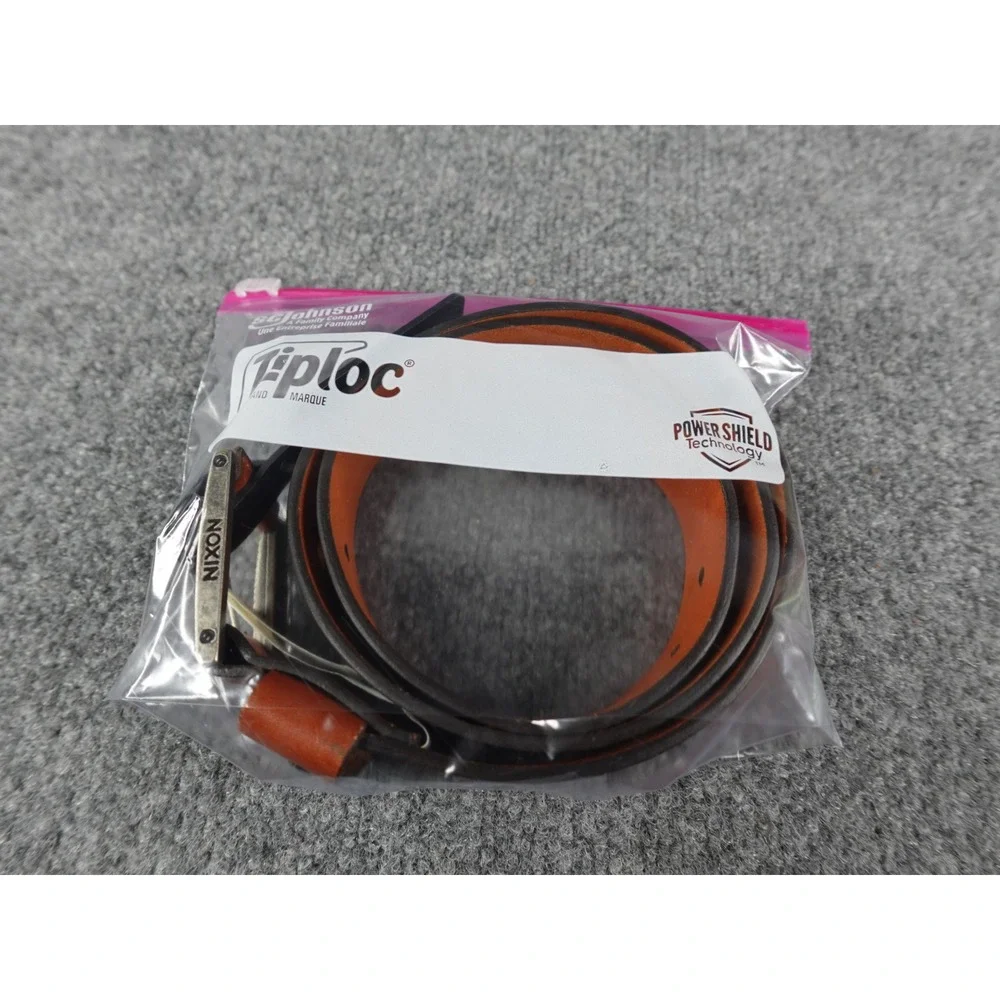 Nixon Americana Belt II‎ Full Grain Leather Brown Size M Mens